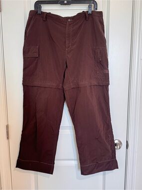 The North Face Womens Convertible Nylon Pants Brown 3-in-1 Zip Off Gorpcore Lg